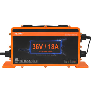 Golf Cart Battery Charger 18A | Smart Charger with Crowfoot Plug | Compatible with Lead-Acid & LiFePO4 Batteries