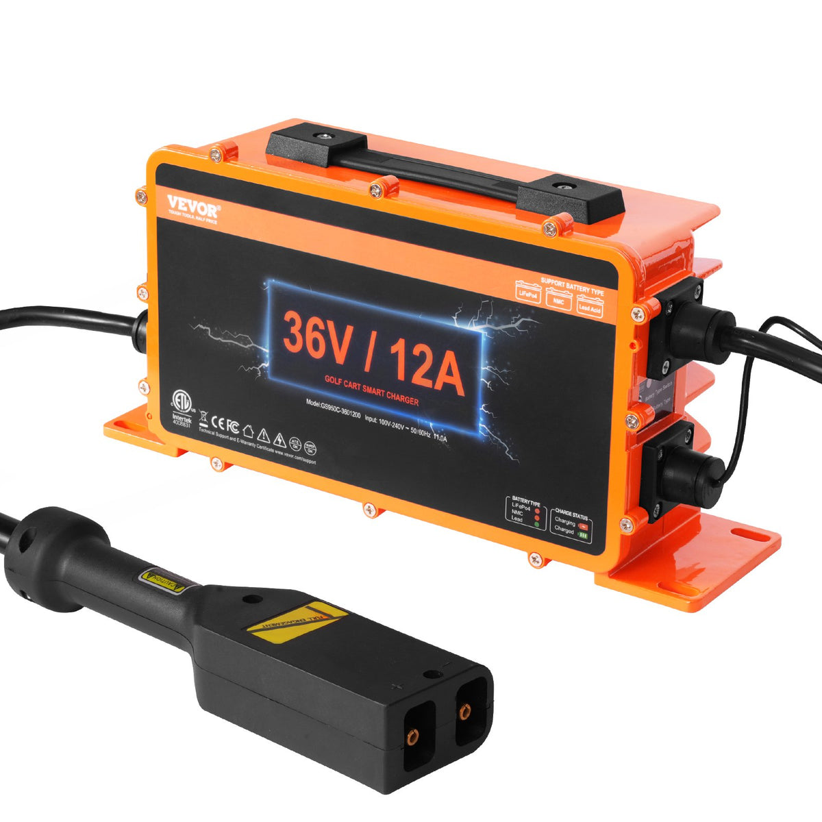 Golf Cart Charger | 12A Smart Battery Charger for EZGO | IP67