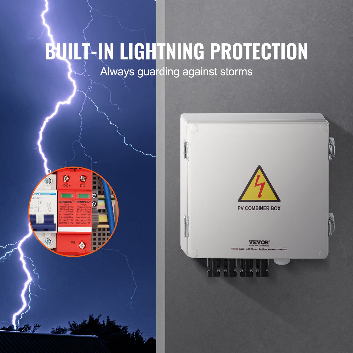 Solar PV Combiner Box 4 String 10A | IP65 ABS Case for Solar Panel Systems