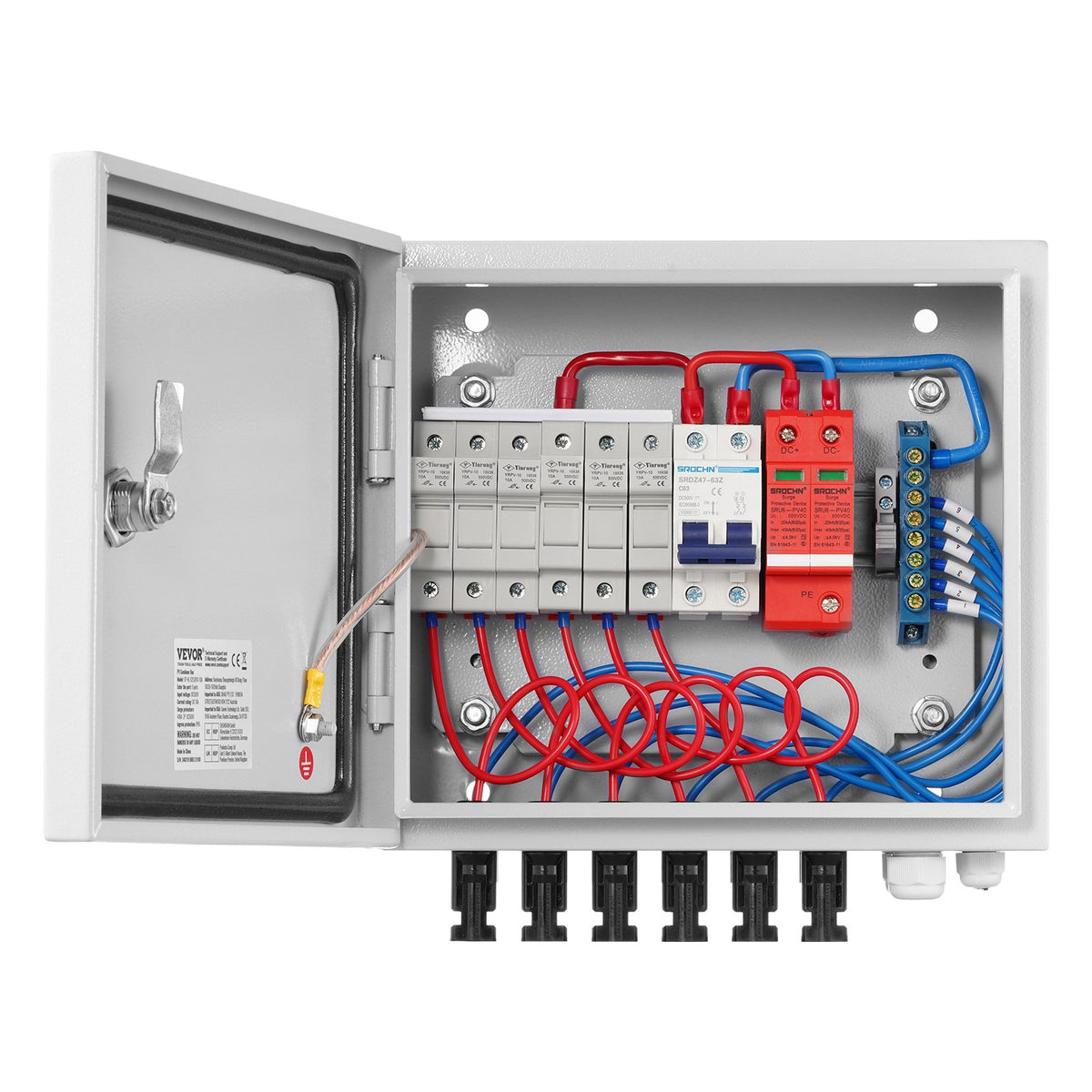 Solar PV Combiner Box | 6-String 10A Steel Case IP65 Rated