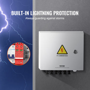 Solar PV Combiner Box | 6-String 10A Steel Case IP65 Rated