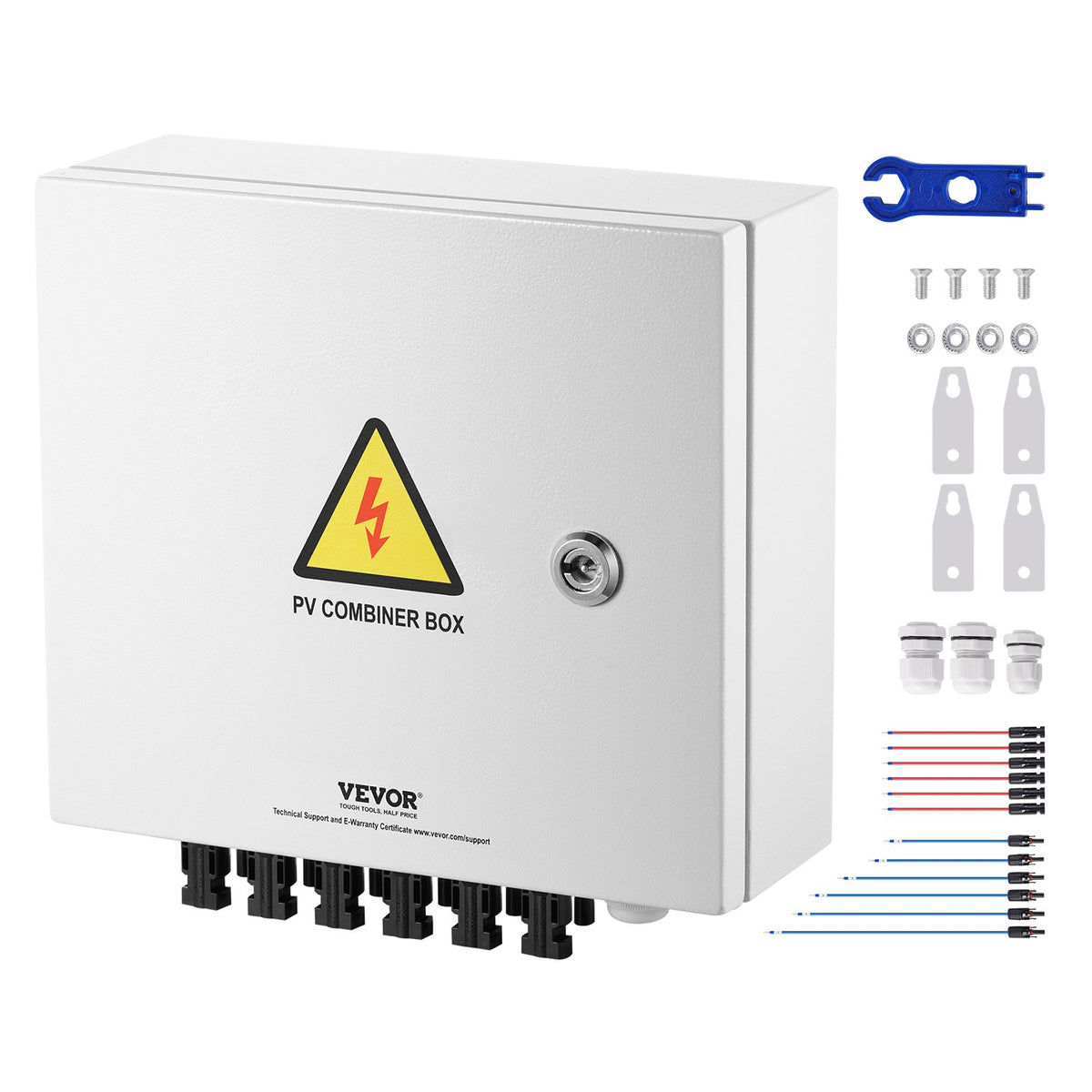 Solar PV Combiner Box | 6-String 10A Steel Case IP65 Rated