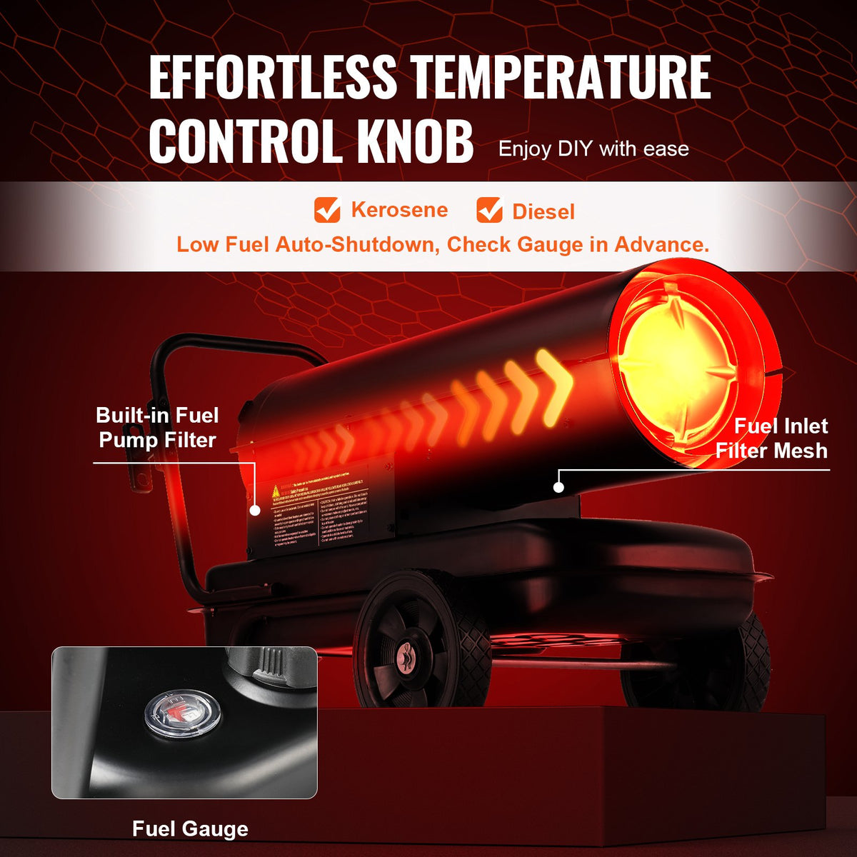 Forced Air Heater | 70,000BTU Portable Kerosene Indoor/Outdoor Heater