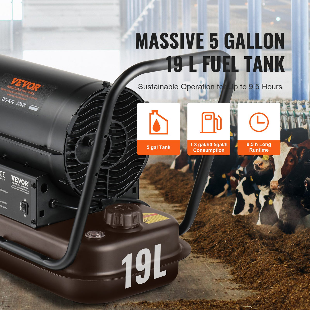 Forced Air Heater | 70,000BTU Portable Kerosene Indoor/Outdoor Heater