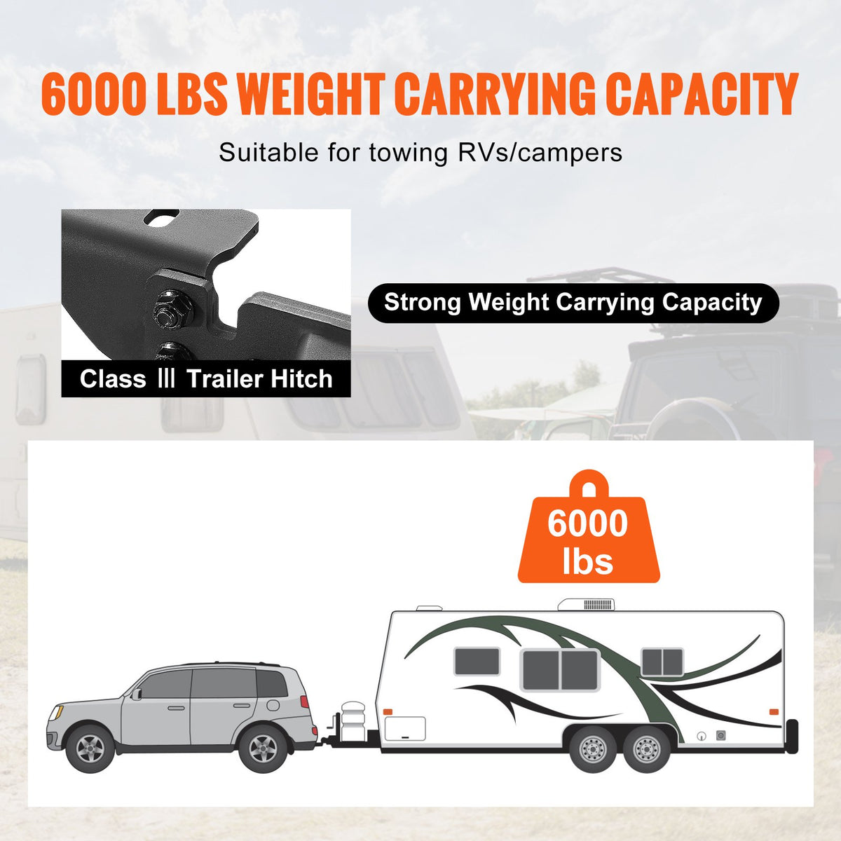 Class 3 Trailer Hitch 2" Receiver | Q455B Steel Tube Frame | Fits 2020-2023 Toyota Highlander | For Ball Mount, Cargo Carrier & Bike Rack | Black