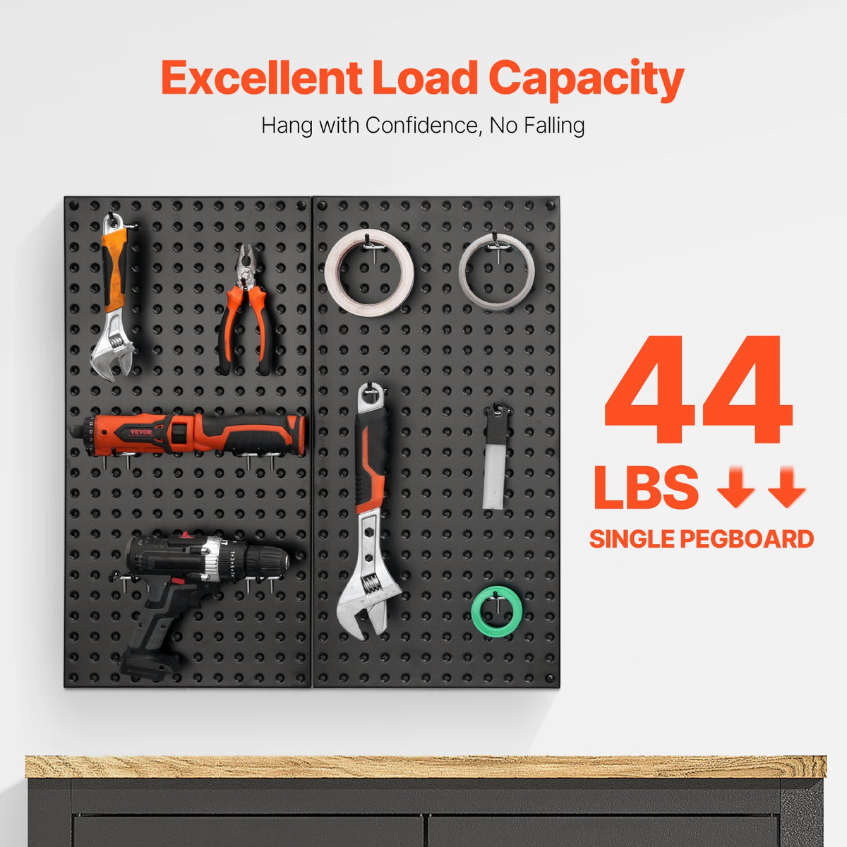 Metal Pegboard Panels | 609x305mm | 2 Wall Organizer Panels