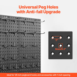 Metal Pegboard Panels | 609x305mm | 2 Wall Organizer Panels