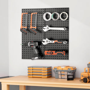 Metal Pegboard Panels | 609x305mm | 2 Wall Organizer Panels