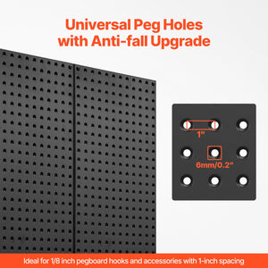 Metal Pegboard Panels | 609x305mm | 3 Wall Organizer Panels