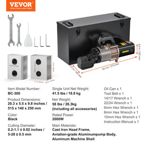 Electric Hydraulic Rebar Cutter | 2000W Cuts up to 28mm (1.1")