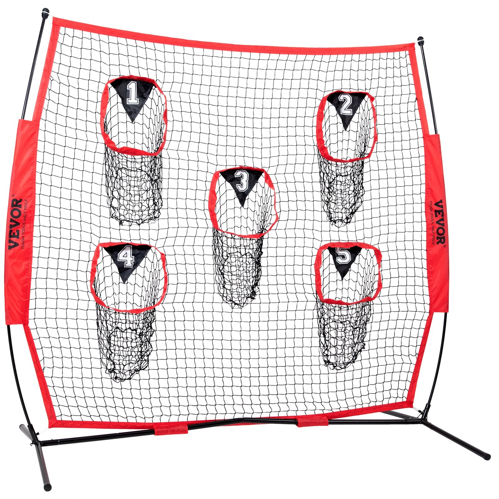 Football Trainer Net 8x8ft | 5 Target Pockets | Portable Throwing Practice Net