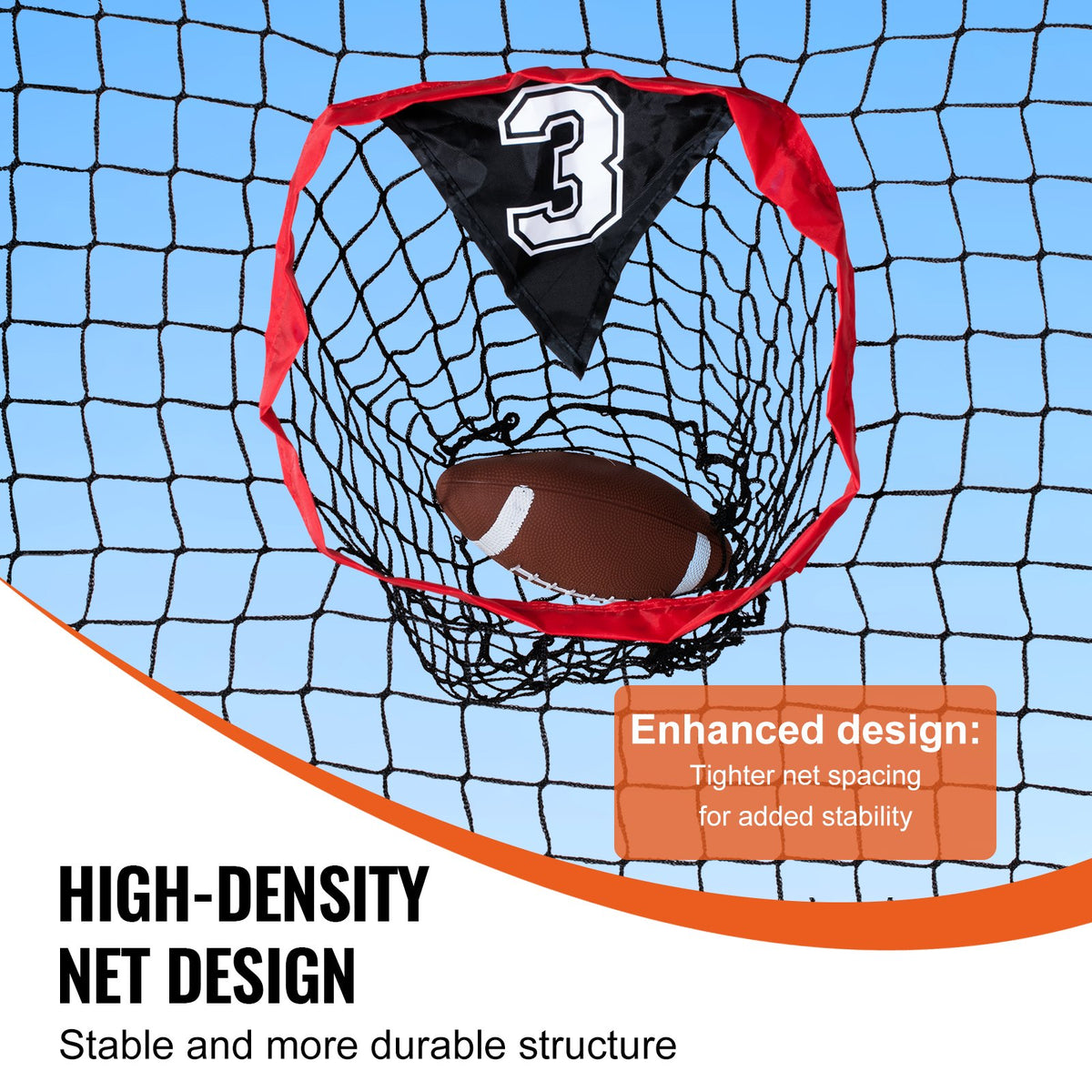 Football Trainer Net 8x8ft | 5 Target Pockets | Portable Throwing Practice Net