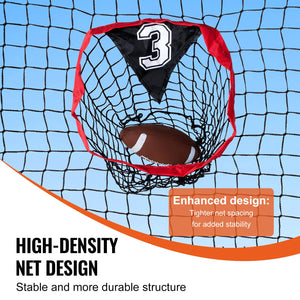 Football Trainer Net 8x8ft | 5 Target Pockets | Portable Throwing Practice Net