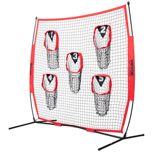 Football Trainer Net 8x8ft | 5 Target Pockets | Portable Throwing Practice Net