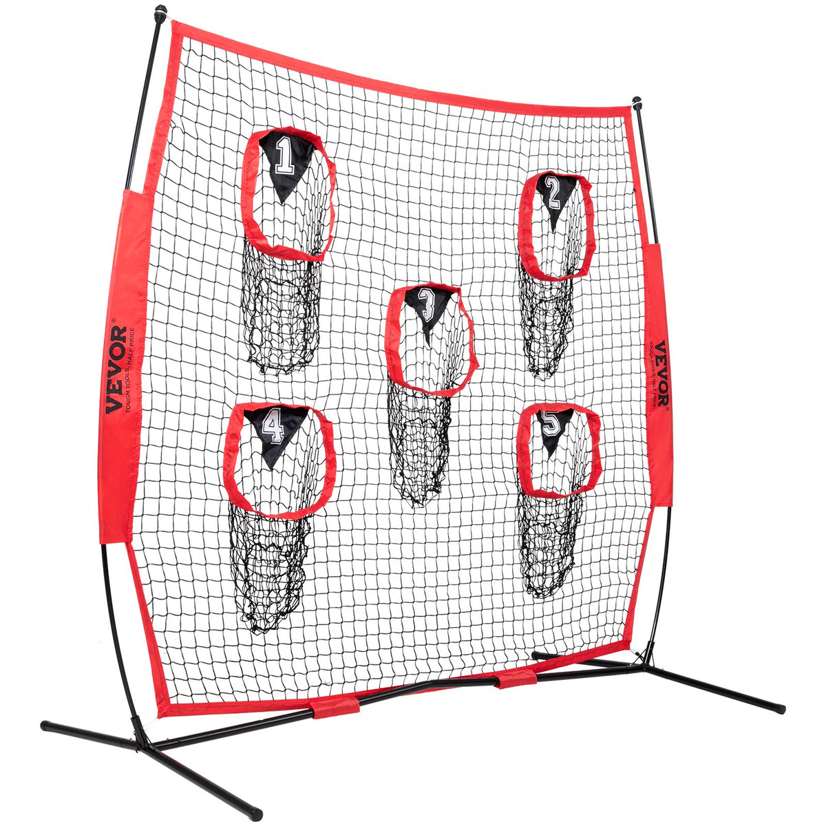 Football Trainer Net 8x8ft | 5 Target Pockets | Portable Throwing Practice Net
