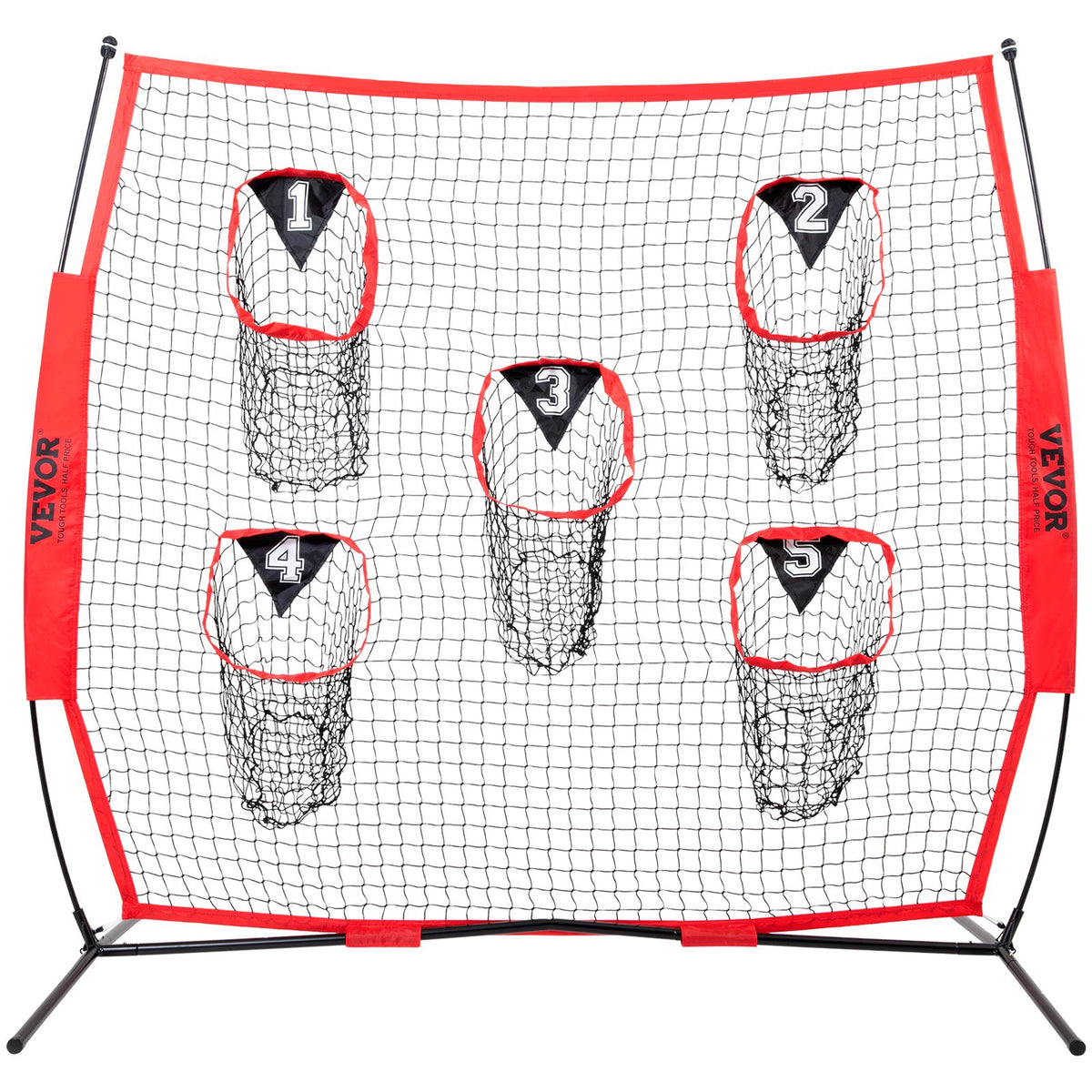 Football Trainer Net 8x8ft | 5 Target Pockets | Portable Throwing Practice Net