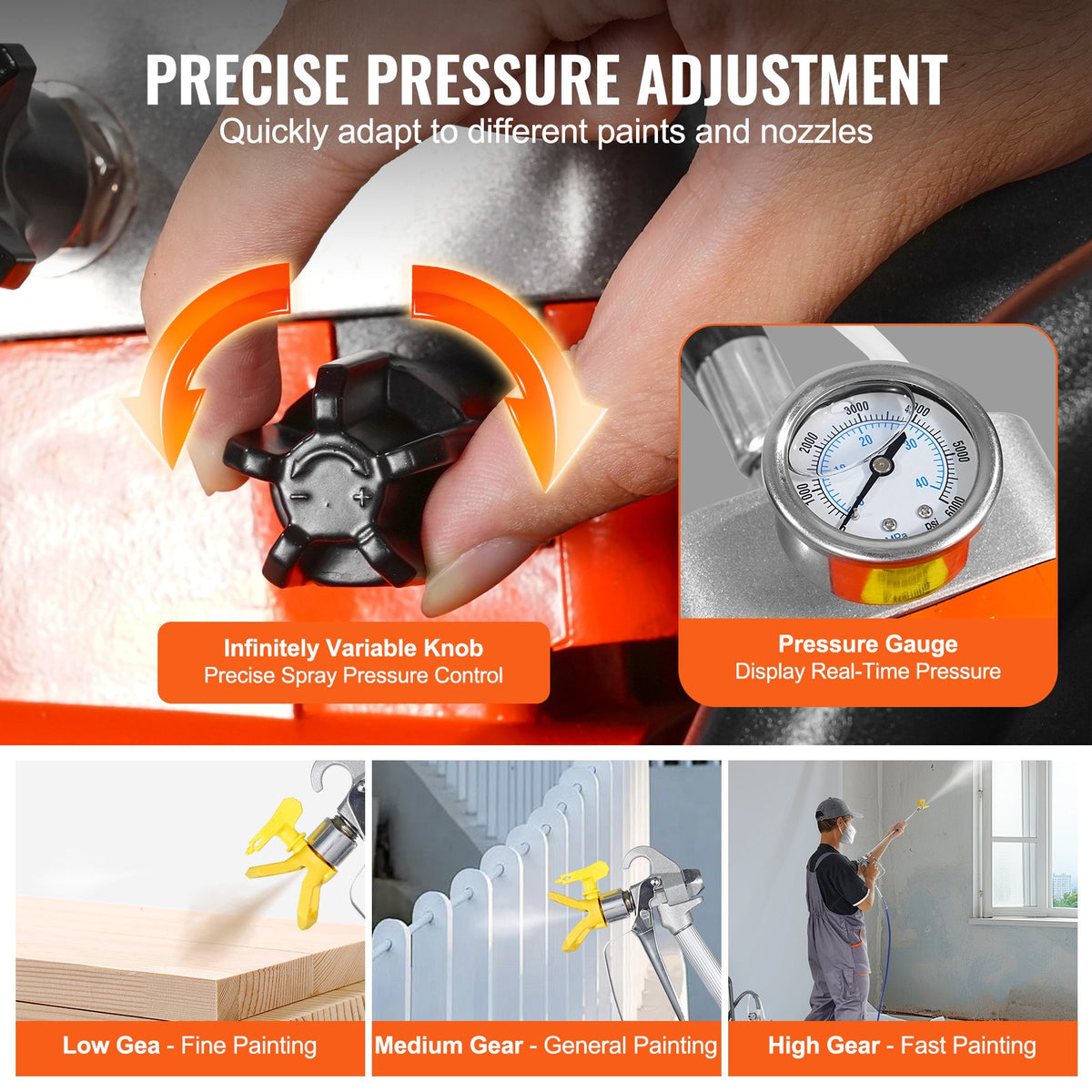 Cart Airless Paint Sprayer | 1700W Diaphragm Electric Sprayer