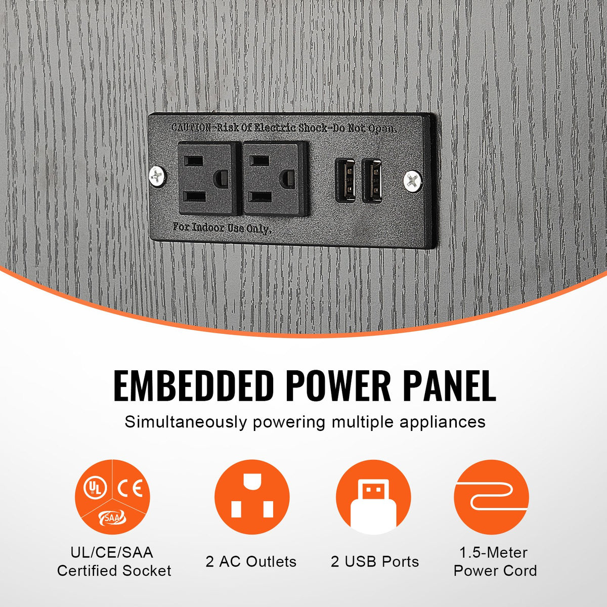 Aquarium Stand 20 Gallon | 25.6"x16.5"x31.9" Steel & MDF Tank Stand with Storage & Power Panel | Black