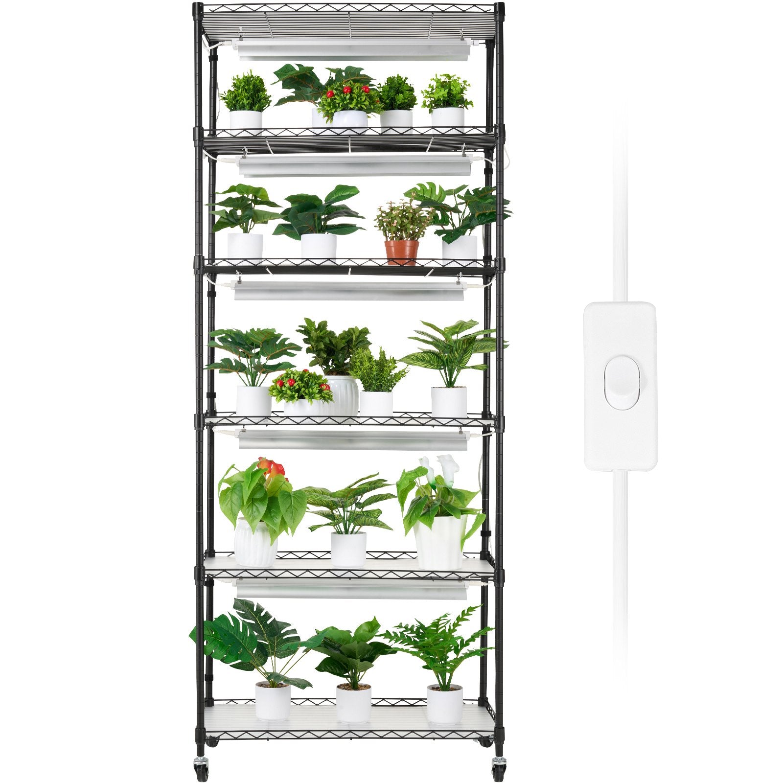 Indoor Plant Stand | 6-Tier 192W Grow Shelf with Lights | 70.9" Tall