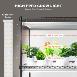 Indoor Plant Stand | 6-Tier 192W Grow Shelf with Lights | 70.9" Tall