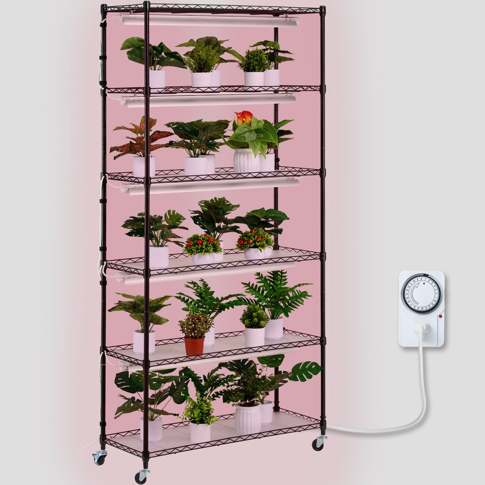 Indoor Plant Stand | 6-Tier Grow Shelf with Lights | 180W | 180cm