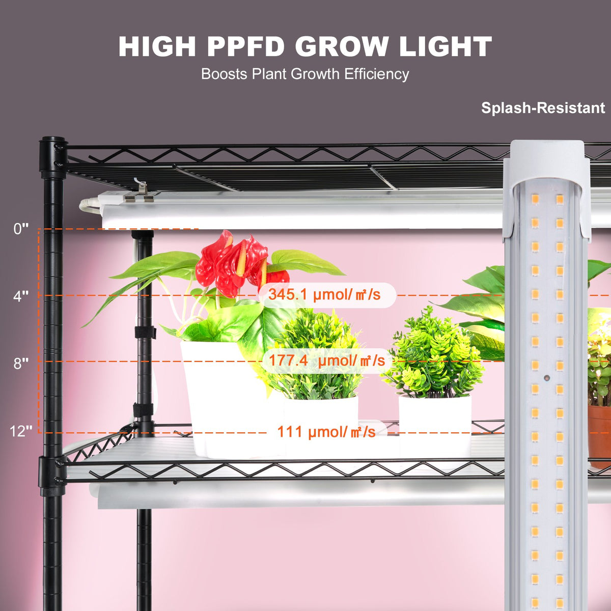 Indoor Plant Stand | 6-Tier Grow Shelf with Lights | 180W | 180cm