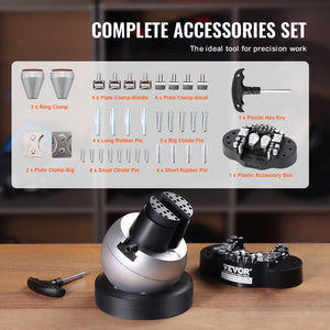 Engraving Block 5" Ball Vise | Jewellery Setting Vise with 34 Attachments & Rubber Base