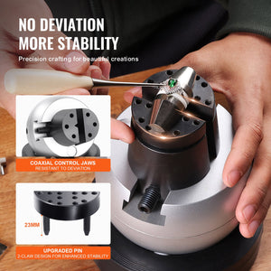 Engraving Block 5" Ball Vise | Jewellery Setting Vise with 34 Attachments & Rubber Base