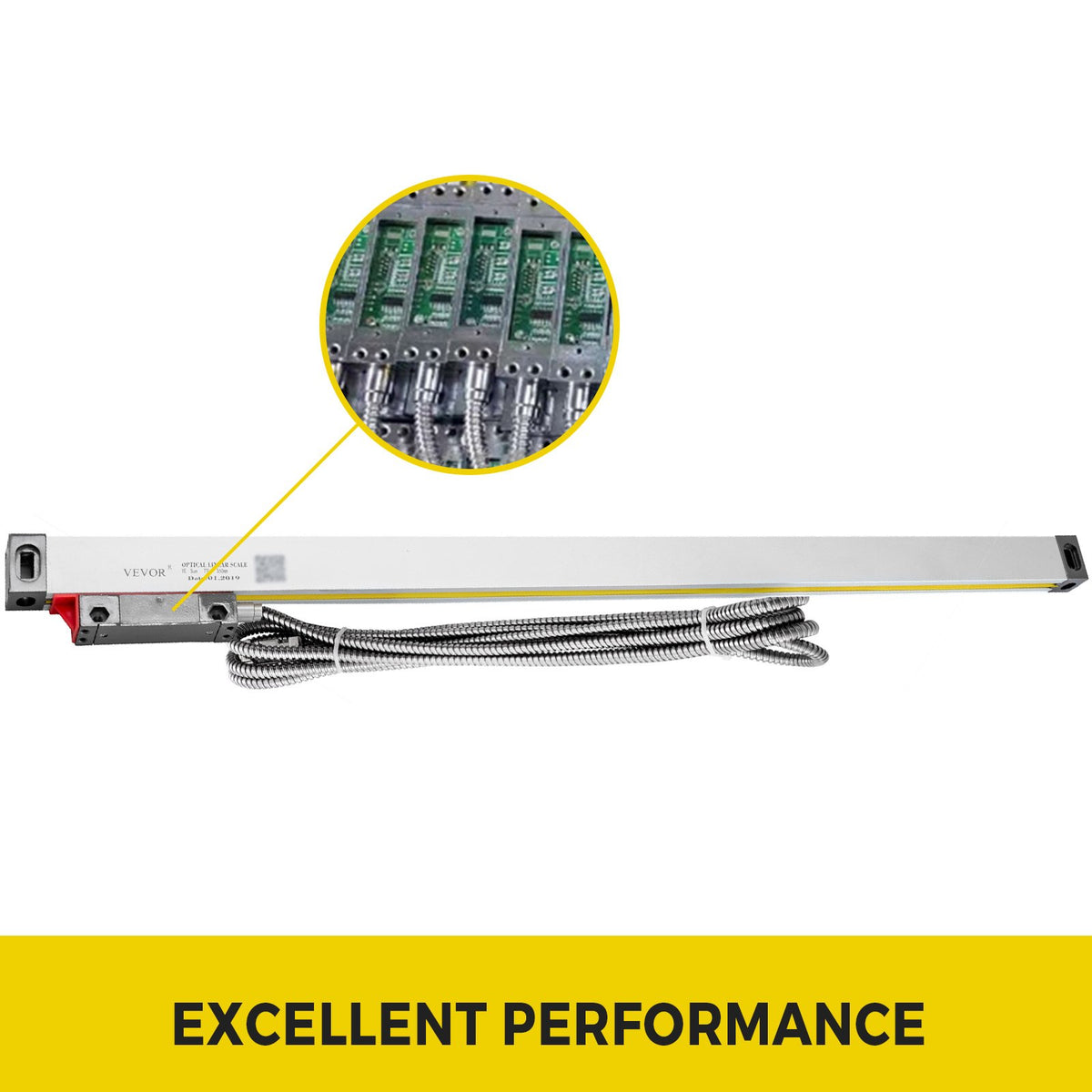 Lathe Linear Scale | 550mm 0.0002" Precision Optical Scale | Aluminum Body with Accessories