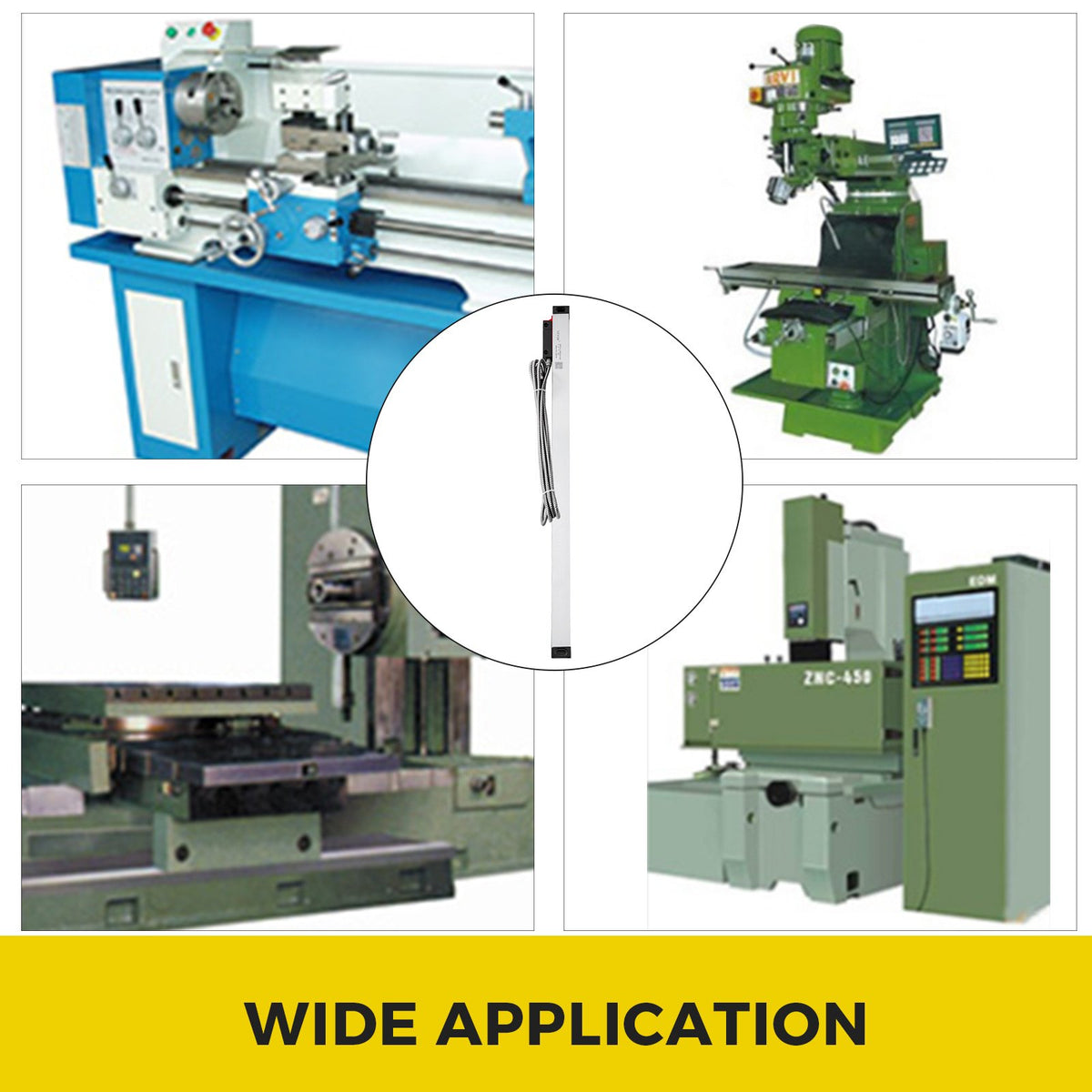 Lathe Linear Scale | 550mm 0.0002" Precision Optical Scale | Aluminum Body with Accessories