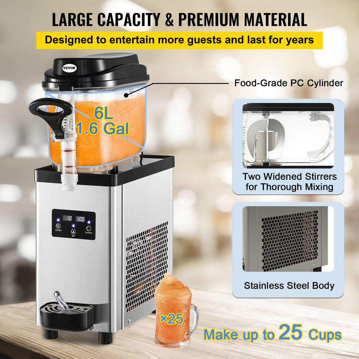 Slush Machine | 6L Frozen Drink Maker for Home or Commercial Use