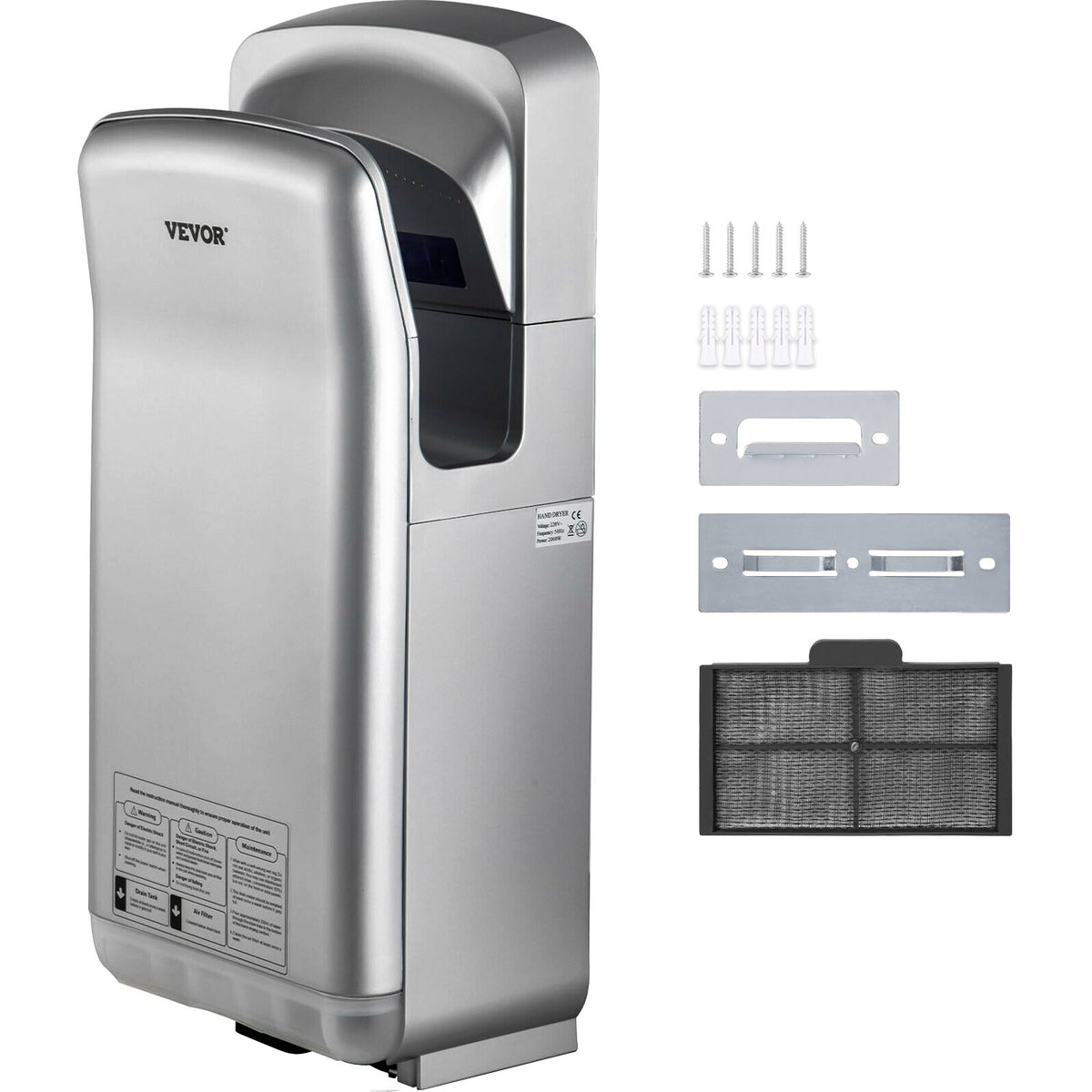 Jet Hand Dryer | Automatic High-Speed Blade Dryer for Washroom | Silver