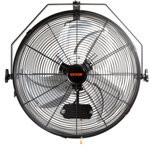 Industrial Wall Fan | 17.6" Waterproof Metal Fan with 3 Speeds