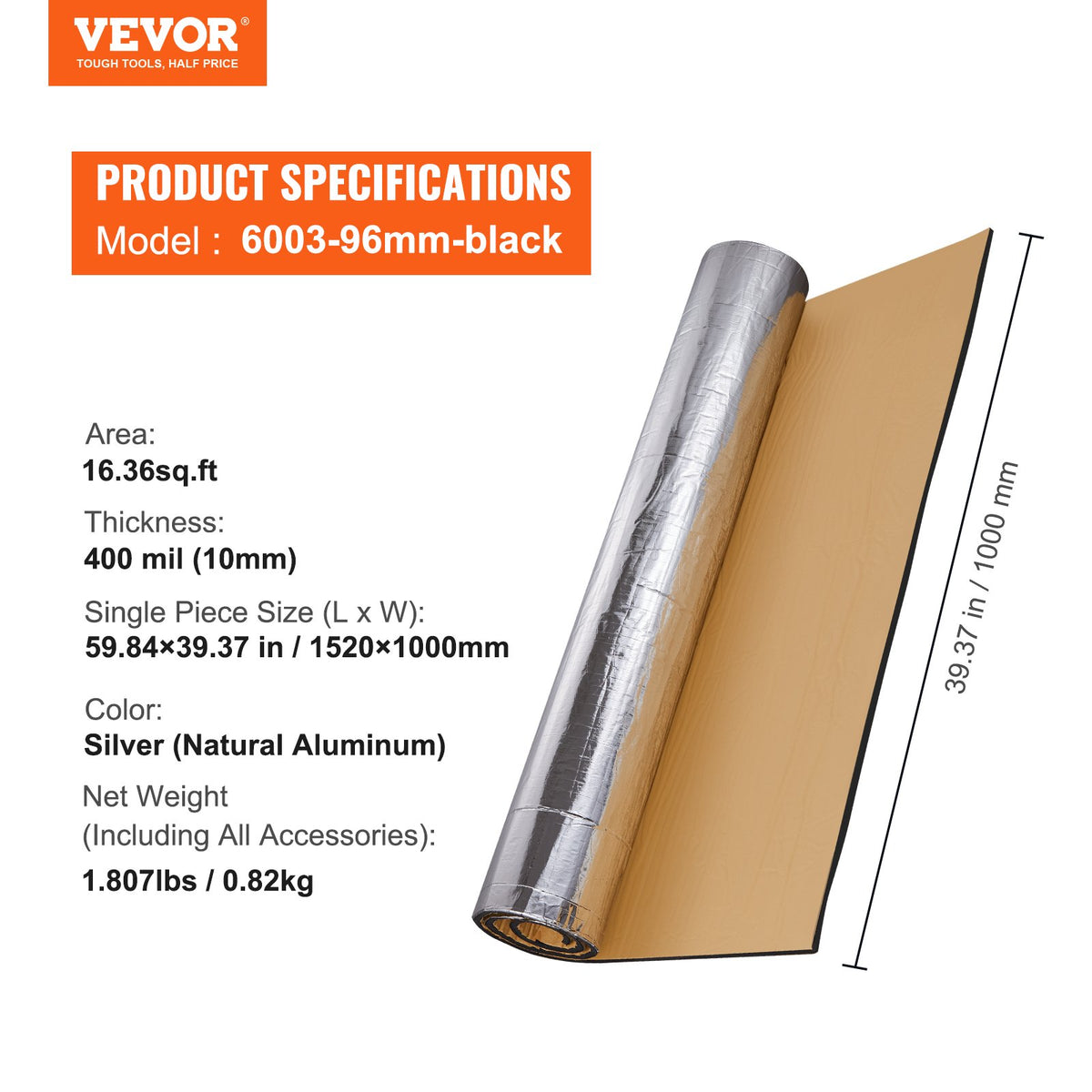 Car Sound Deadening Mat | 400mil 1.5m² | Double Layer Foam & Heat Barrier Acoustic Insulation