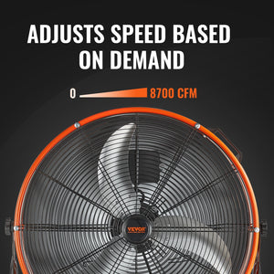Drum Fan 24" | High Velocity Industrial Fan | 7935 CFM Variable Speed