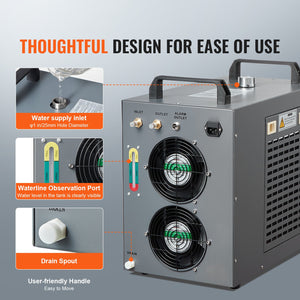 Industrial Water Chiller CW-5200 | Built-In Compressor | 7L Tank Capacity | 13 L/min Flow Rate | Cooling System for CO2 Laser Engraving Machines