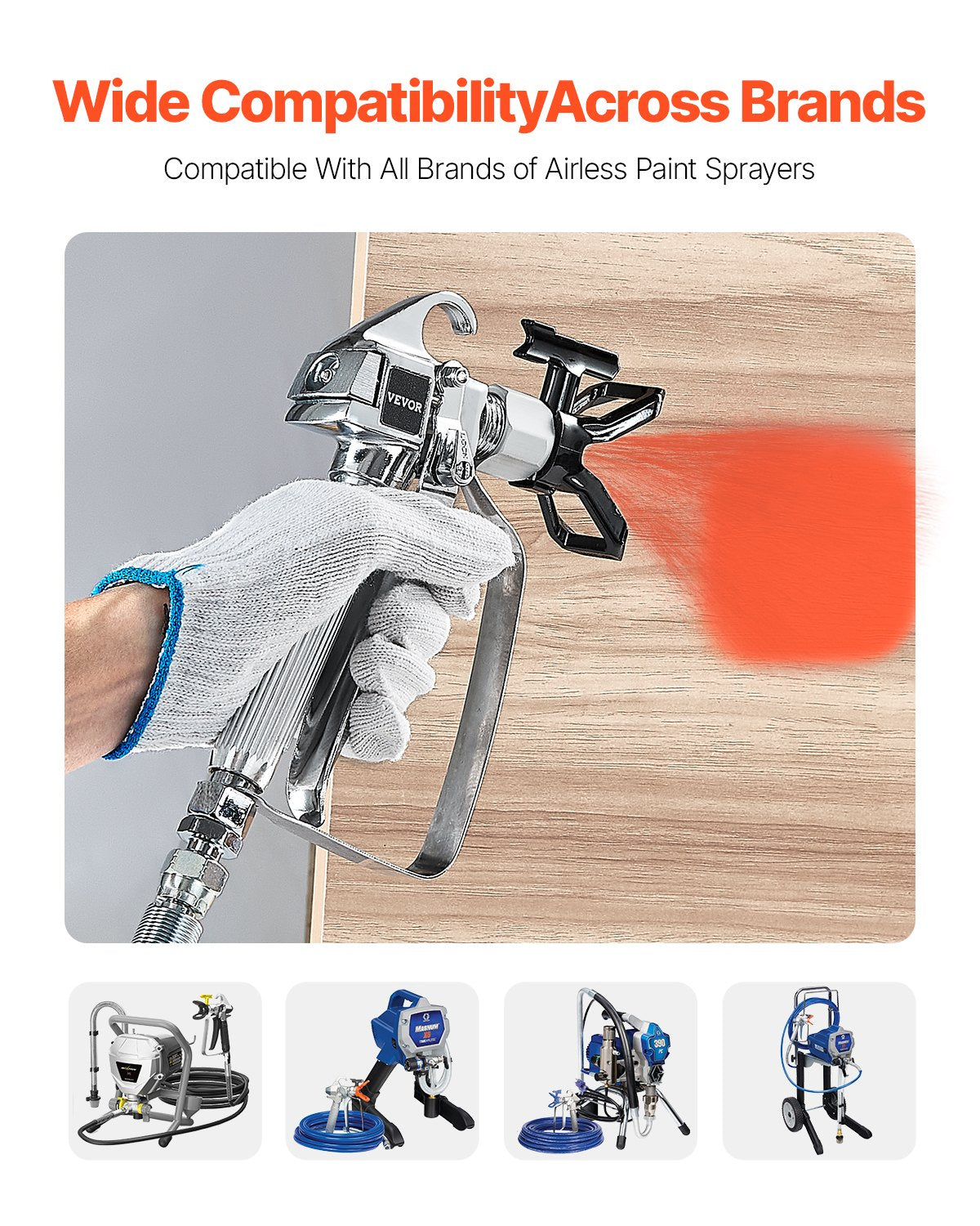 Airless Paint Spray Gun | 3600PSI High Pressure Gun with 517 Tip