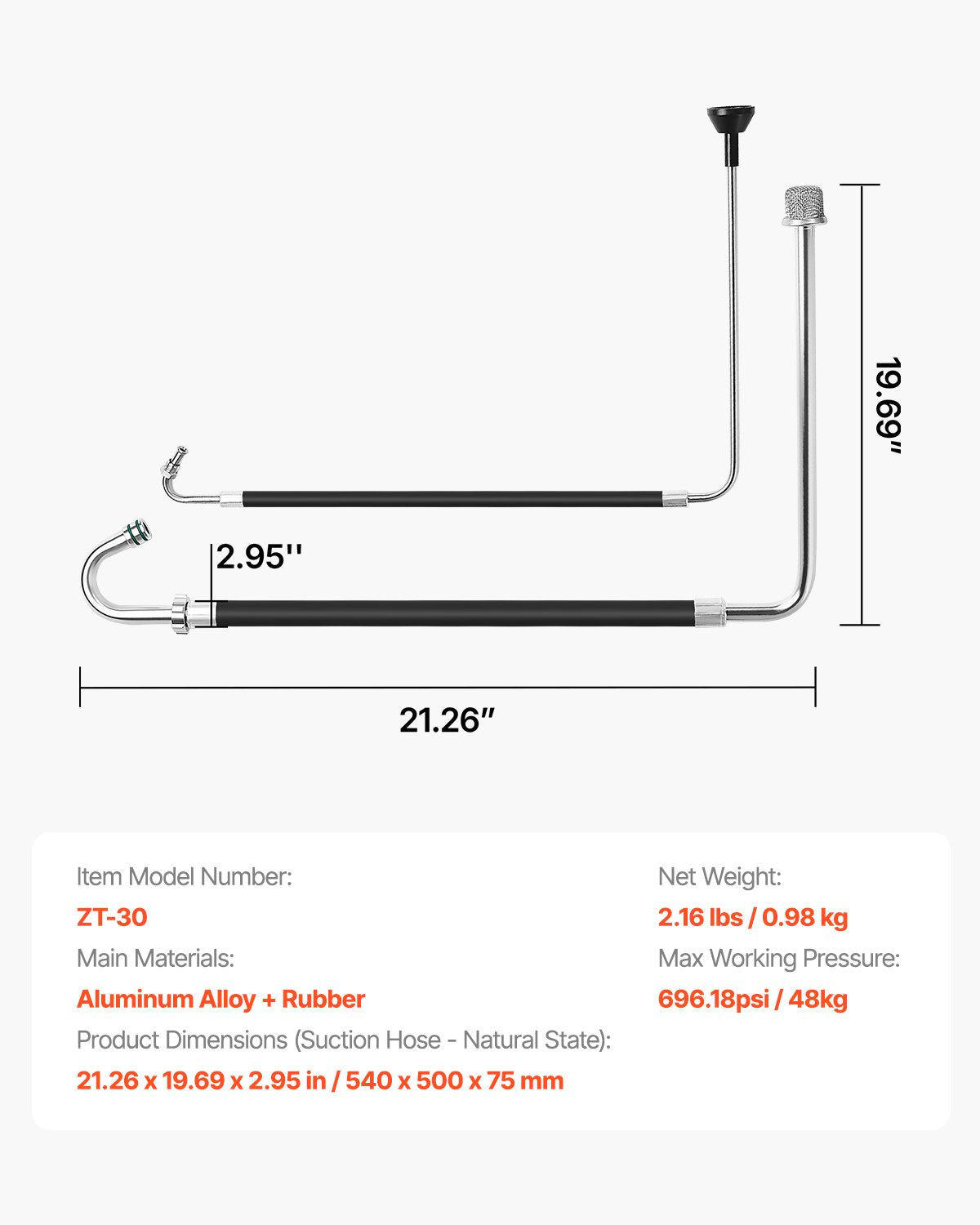 Paint Sprayer Parts | Suction Hose Tube & Reflux Line Set
