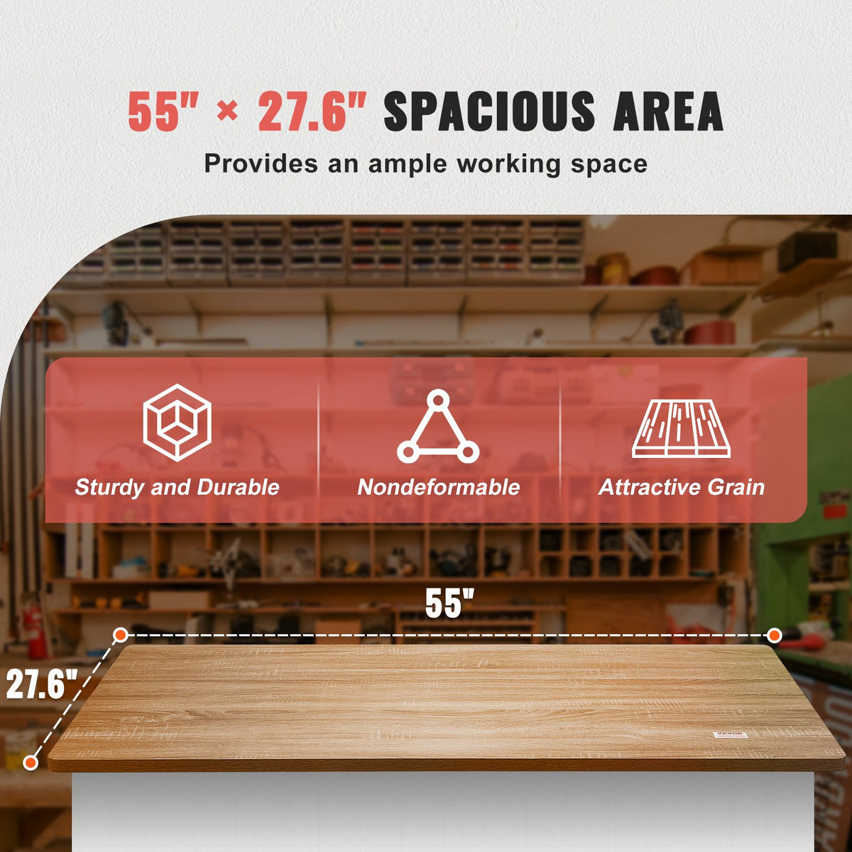 Table Top 55"x27.6"x1" | Particle Board Desktop | 100kg Capacity | For Standing Desk Frame