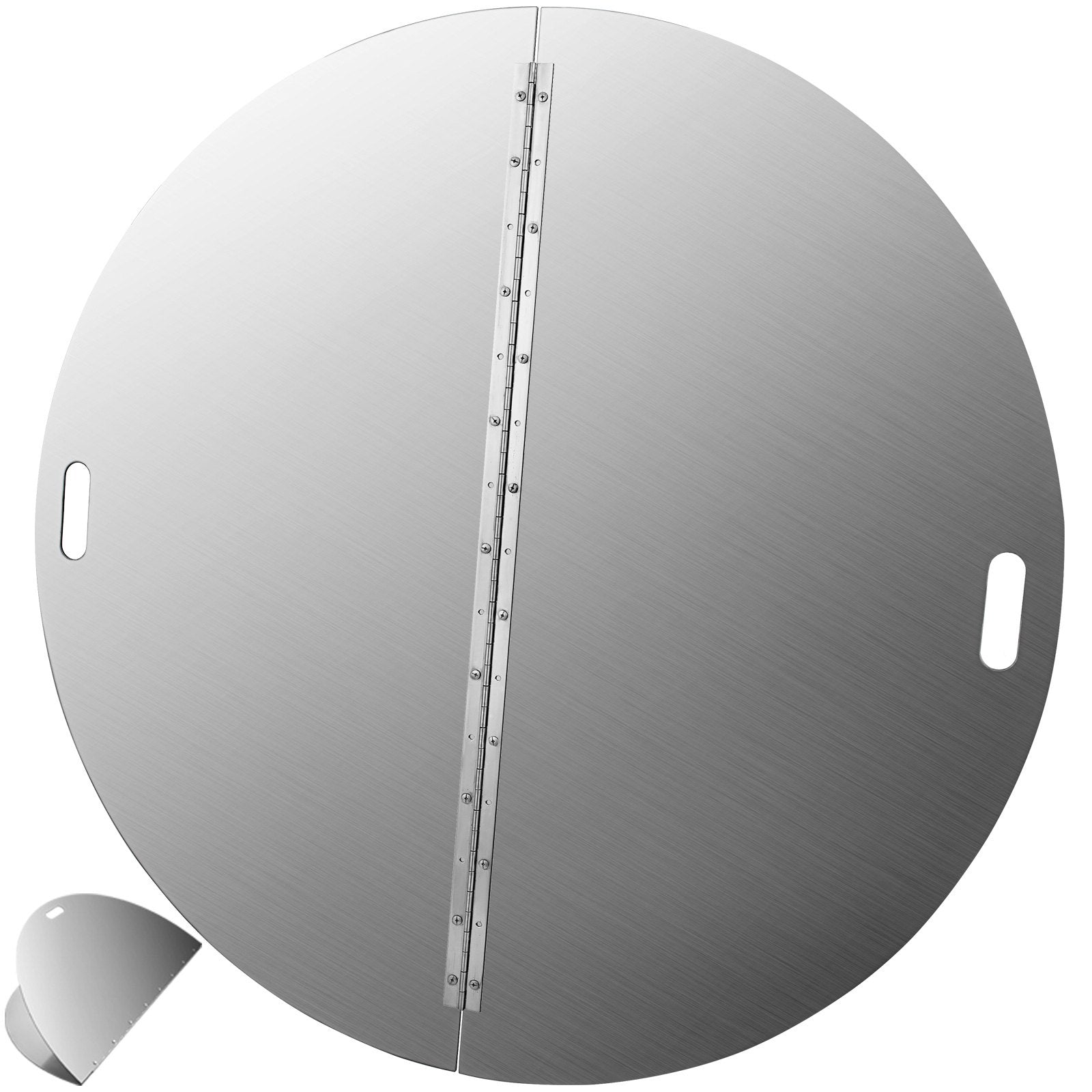 Fire Pit Lid | 40" Round Foldable 430 Stainless Steel Snuff Cover | 3mm Thick Spark Screen for Fire Pits