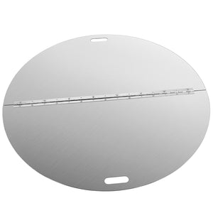 Fire Pit Lid | 40" Round Foldable 430 Stainless Steel Snuff Cover | 3mm Thick Spark Screen for Fire Pits
