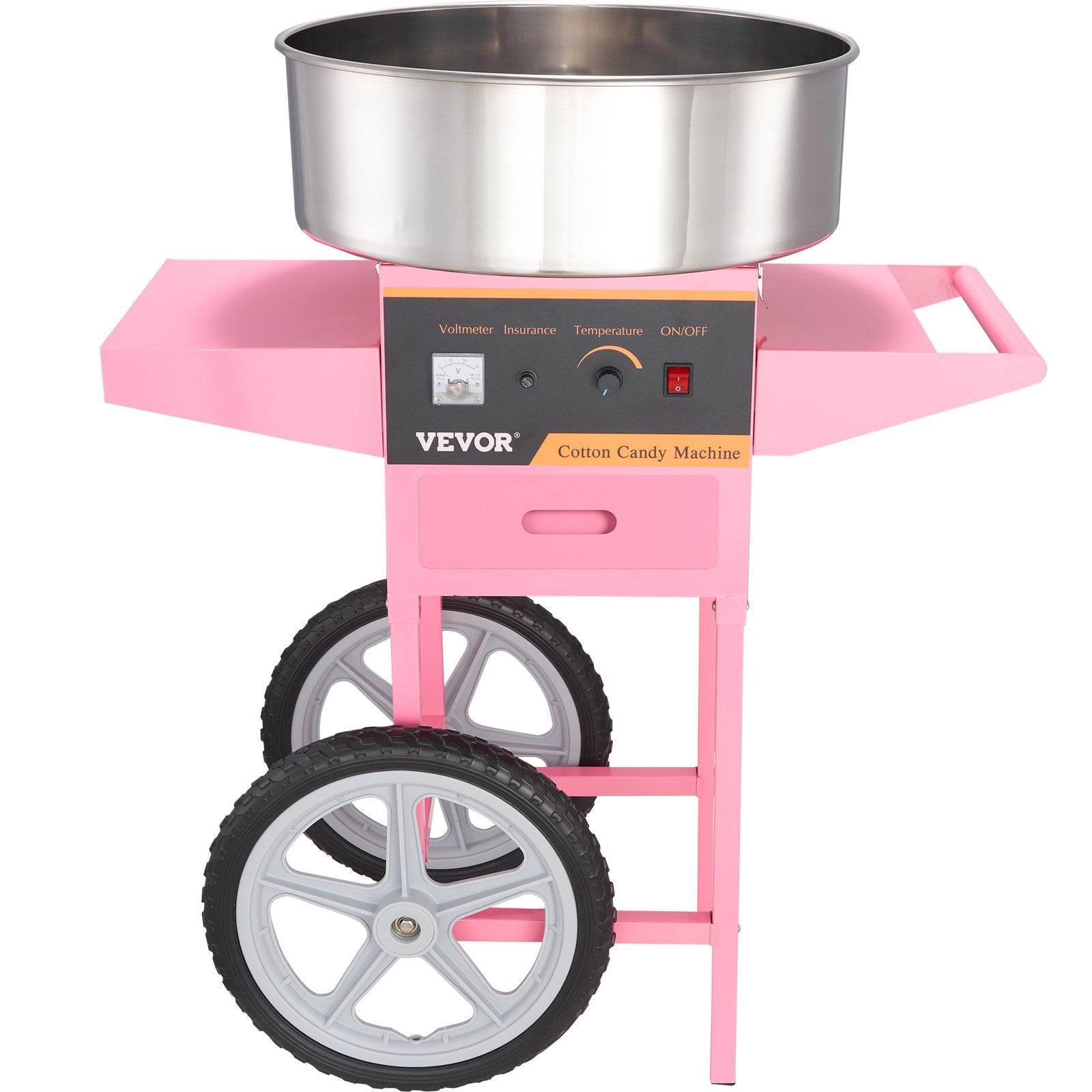 Cotton Candy Machine 1000W with Cart | Commercial Sugar Floss Maker for Parties