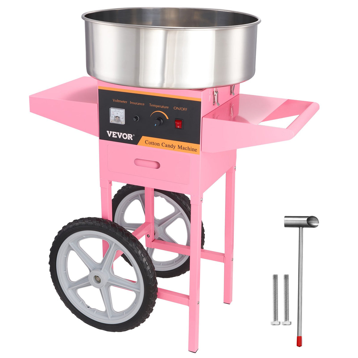 Cotton Candy Machine 1000W with Cart | Commercial Sugar Floss Maker for Parties