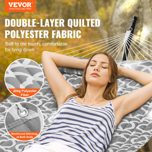 Double Hammock with Stand | Curved Spreader Bar, Pillow & Carry Bag | 480lb Capacity Outdoor Lounger