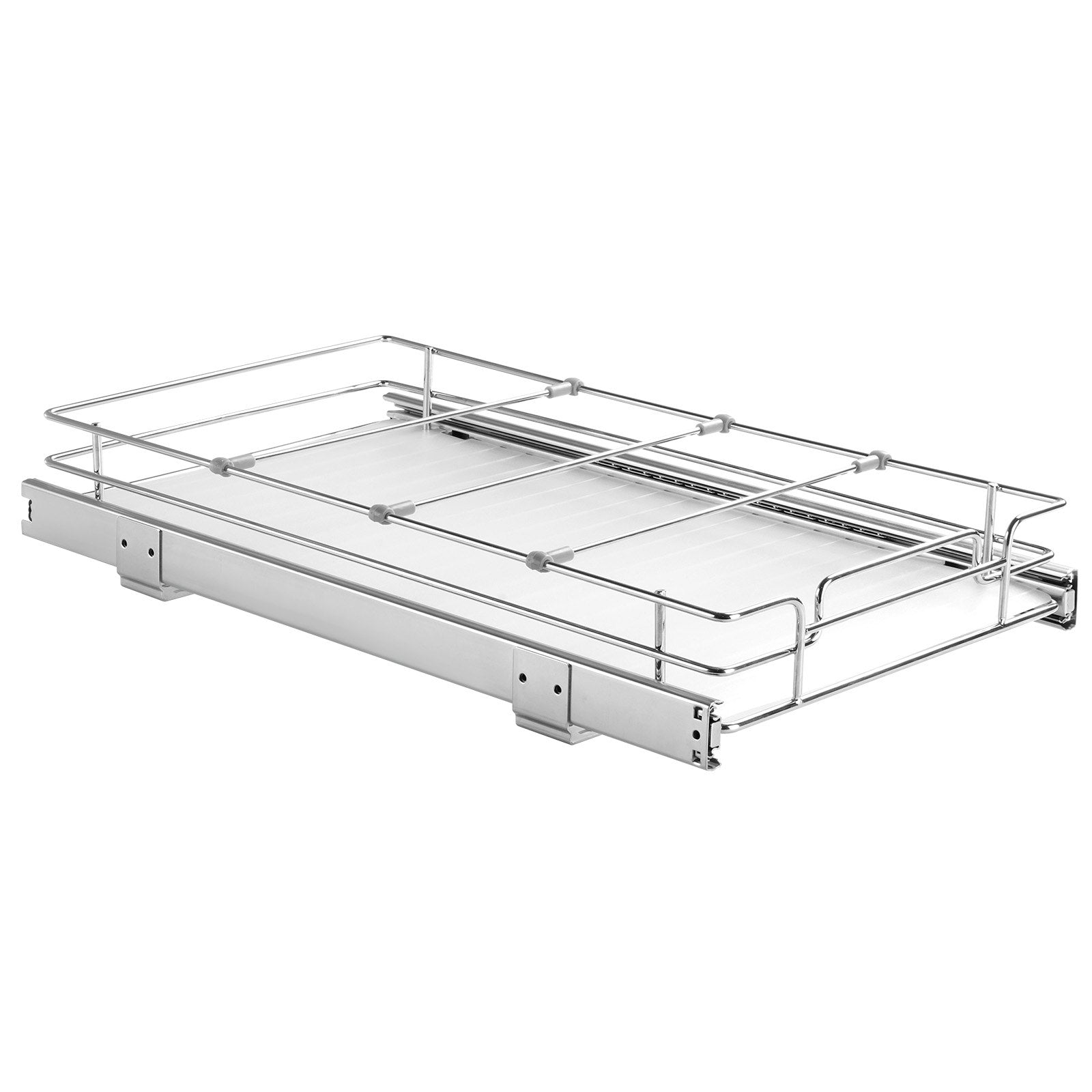 Pull-Out Cabinet Organizer | 11x21" Wire Drawer Basket for Under Sink