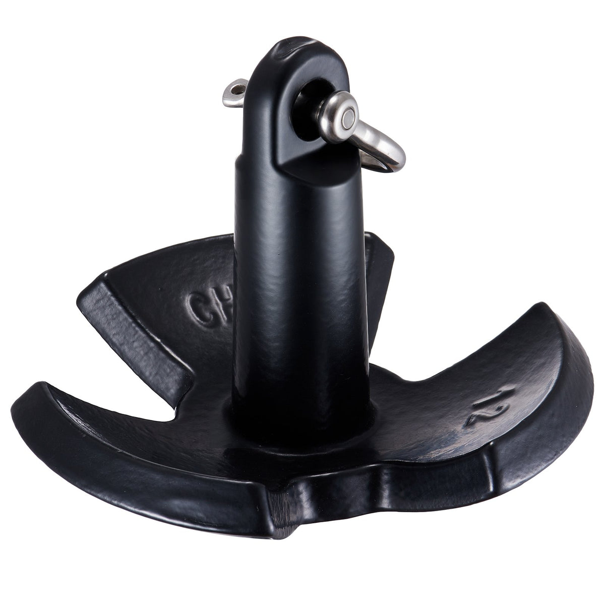 River Anchor 12lbs | Cast Iron Vinyl-Coated Mushroom Anchor with Shackle | For Boats up to 10ft