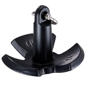 River Anchor 12lbs | Cast Iron Vinyl-Coated Mushroom Anchor with Shackle | For Boats up to 10ft
