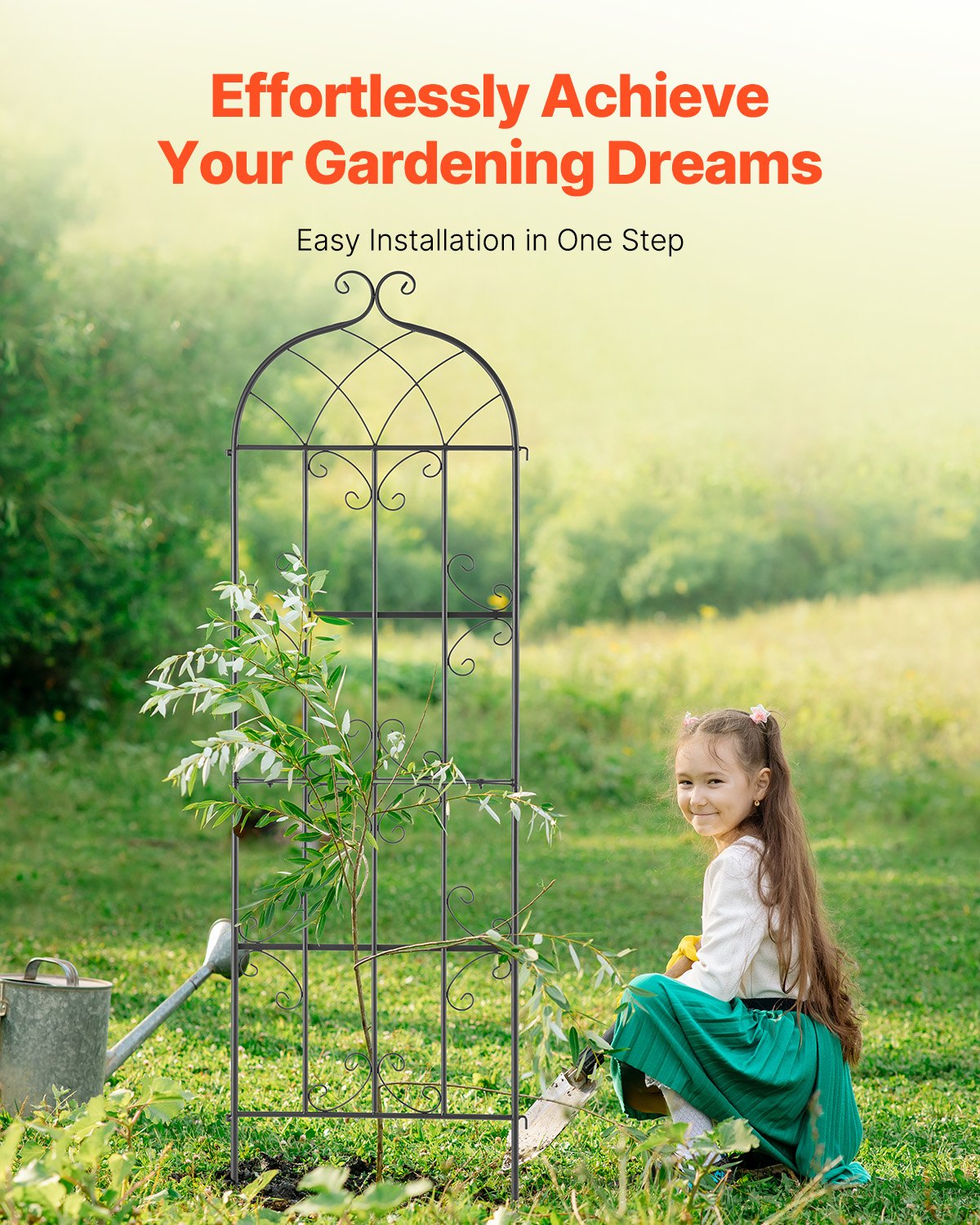 Garden Trellis 2-Pack | 71x20" Rustproof Metal Climbing Plant Support