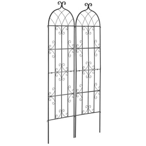 Garden Trellis 2-Pack | 71x20" Rustproof Metal Climbing Plant Support