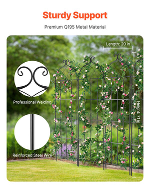 Metal Garden Trellis 4-Pack | 71x20" Rustproof Plant Support